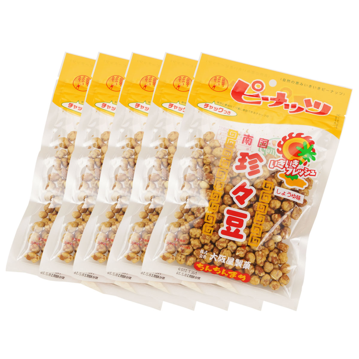 南国珍々豆しょうゆ味150g 5袋 大阪屋製菓